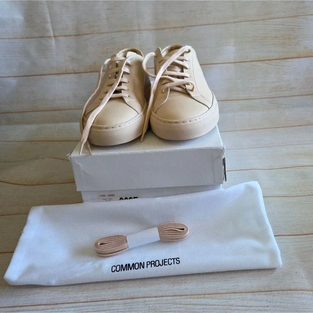 Common Projects Achilles Low Sneakers Nude Size 40 Made In Italy Unisex